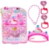 HelloKitty Đồ chơi trang điểm Hello Kitty Đồ trang sức Vòng cổ Set Baby Girl Simulation House Gift Box búp bê bjd Đồ chơi gia đình