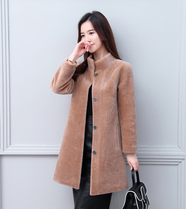 2018 new fur coat cừu sheared coat của phụ nữ phần dài len chống mùa giải phóng mặt bằng khuyến mãi tóc thật một áo khoác lót lông cừu