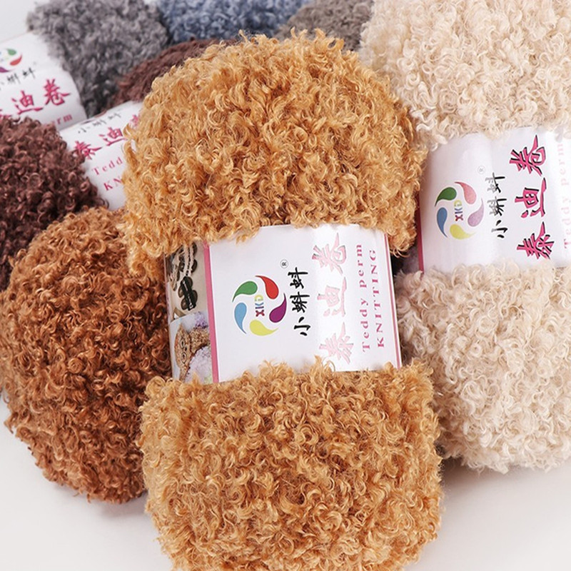 Teddy Curly Wool Yarn for DIY Crochet and Knitting, Special Yarn for Handmade Scarves and Dolls Teddy Curly Wool Yarn for DIY Crochet and Knitting, Special Yarn for Handmade Scarves and Dolls
