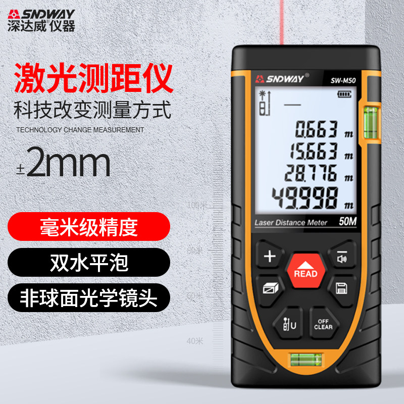 Shendawei handheld laser rangefinder infrared high-precision electronic ruler measuring room instrument indoor measurement laser ruler