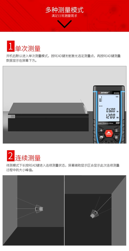 Máy đo khoảng cách laser hồng ngoại Shendawei có độ chính xác cao phòng dụng cụ đo 50m70m80m100m dụng cụ đo thước đo điện tử thước đo điện tử sndway