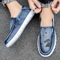 Sails shoes mens 2022 new breathable mens shoes One foot pedal 100 Ride Tide Summer Casual Old Beijing National Wind Cloth Shoes