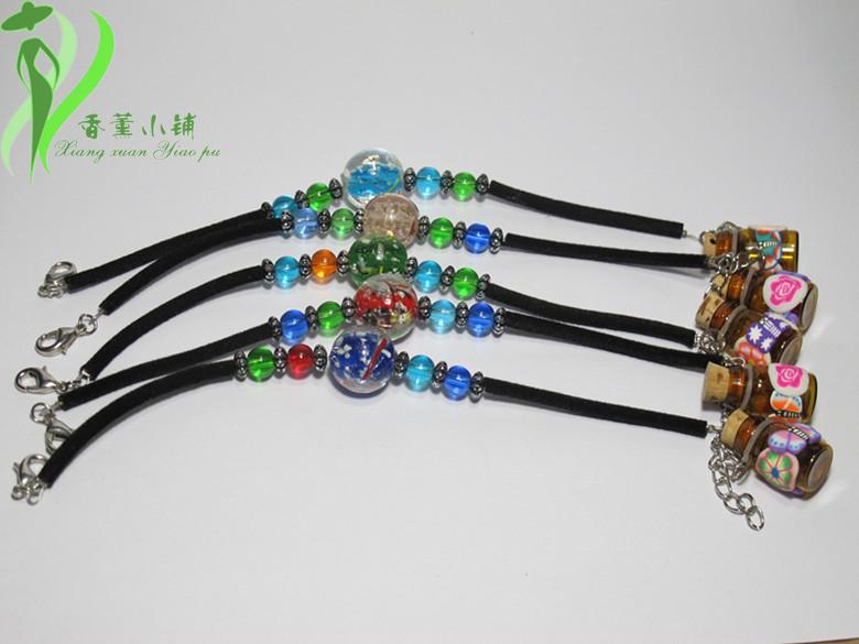 Thủy tinh mềm gốm dầu chai hương liệu thiết bị đồ trang sức nhỏ vòng đeo tay mặt dây chuyền có mùi thủy tinh rỗng chai mà không có chất lỏng tinh dầu hoa anh đào