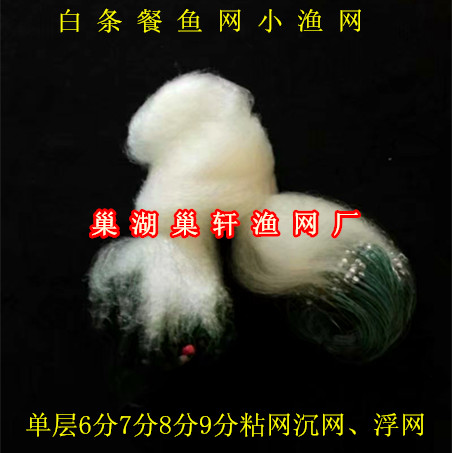 Silk screen White strip net 6 points 7 points 8 points 9 eye single layer net slime nets nets 50 m long sunken web floating mesh dining strips net