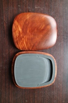 Near Mozhai She Inkstone Old Pit Water Xuan Pit Operator Ribbed Round Mingle Excellent Zhangmu Box