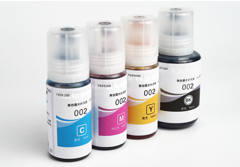 CMYK cho máy in mực Epson 002 ink L4168 L4158 L405 M105 M205 L6168 L6178 L6198 L110 1455