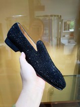 European and American AGZ CL rhinestone Austrian low-top mens shoes toe-layer cowhide gentlemans shoes casual sports red sole shoes