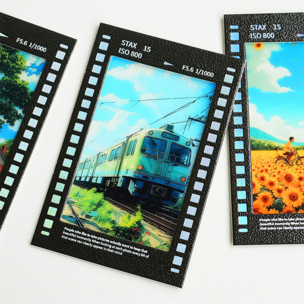 ins Vertical Black Frame Reversal Film Frame Light and Shadow Photo Projection Film with Adhesive Backing LAOSHU Handmade Photos