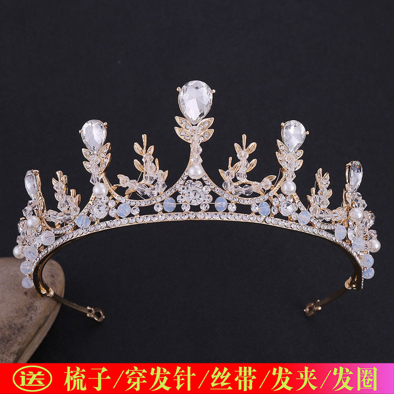 Children's Crown Tiara Princess Girls Jewelry Crystal Headband Gold Frozen Aisha Girl Birthday Hair Accessories