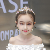Children's crown headdress princess dance performance hair accessories pink birthday girl jewelry girl catwalk cute hair band