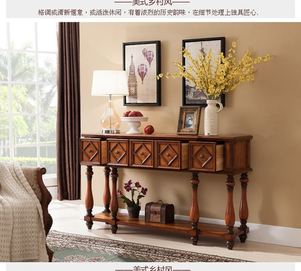 Nội thất châu Âu và Mỹ retro cửa tủ tủ gỗ rắn tủ trang trí nội thất hiên tủ bàn bên tủ phòng khách tủ hiên - Bàn / Bàn bàn trà gỗ