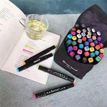 Double-headed 48-color marker pen set anime student oily hand-painted design water color brush student art student