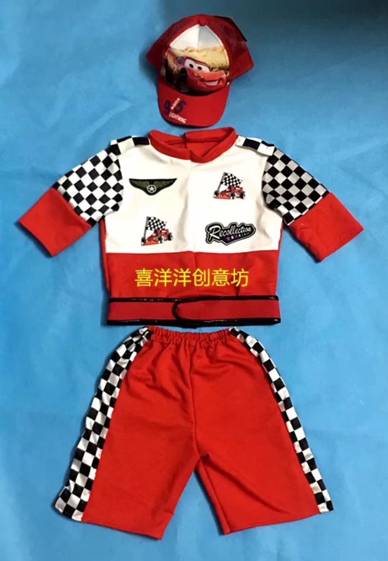 Halloween Cosplay Kidsren's Costume Cars Mcqueen Racer Costume Kidsren's Performance Red