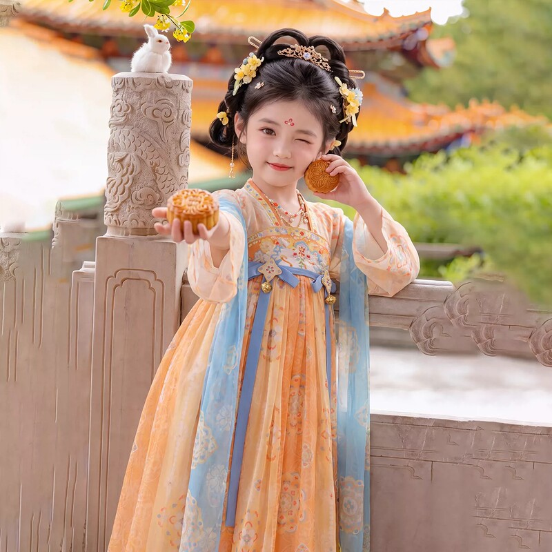 Hanfu for Girls, New Style for Mid-Autumn Festival, Beautiful Ancient-Style Princess Dress, Fairy-Like Dress for Little Girls, Performance Costume Hanfu for Girls, New Style for Mid-Autumn Festival, Beautiful Ancient-Style Princess Dress, Fairy-Like Dress for Little Girls, Performance Costume
