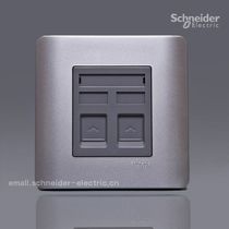 Schneider E8000 light-point silver-grey series Double-mouth telephone socket Two telephone sockets Two-place phone