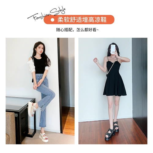 Летние сандалии на платформе, модная высокая универсальная спортивная пляжная обувь, в стиле Шанель