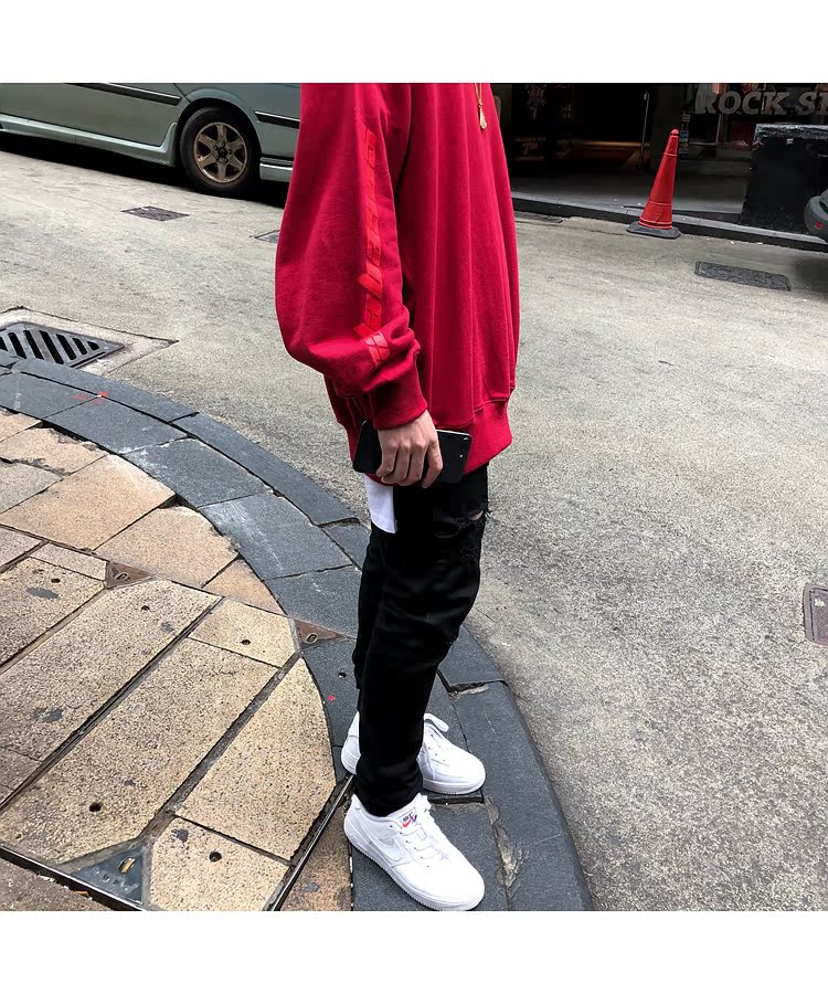 Châu Âu và Hoa Kỳ thương hiệu thủy triều Đường phố oversize nam và nữ Hip hop hip hop lỏng terry áo len trùm đầu BF ao khoac hoodie