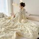 Class A milk velvet blanket winter rabbit coral velvet office shawl small blanket nap blanket sofa cover blanket