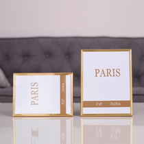 Nordic modern simple and exquisite narrow edge metal photo frame table hanging wall 7 inch 8 inch 10 inch photo printing with frame