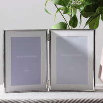 Nordic ins Wind metal folding double 5 6 7 8 10 inch ten table European combination couple photo frame blank