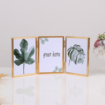 Nordic ins Wind triple combination table photo frame 5 inch 6 inch 7 inch 8 inch creative folding ornaments three consecutive photos