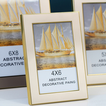 Creative modern simple high-end exquisite light luxury metal horizontal version 6 inch 7 inch 8 inch wall photo frame setting frame