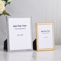 European high-end personality modern wedding certificate photo frame metal 7 inch photo frame setting 5 inch 6 inch 8 inch 10 inch wall
