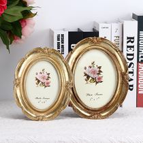 European and American retro Court Style 6 inch 7 inch photo frame set-up Oval Zijin light luxury art old creative gifts