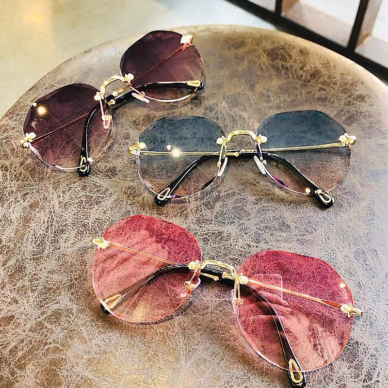 Sun Glasses Stars Female Identical GM New Glasses Han Edition Tide Resistant UV Mesh Red Sun Glasses Ins Round Face Big Frame