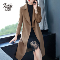 High-end double-sided cashmere coat womens long 2020 new autumn winter style woolen coat womens woolen temperament