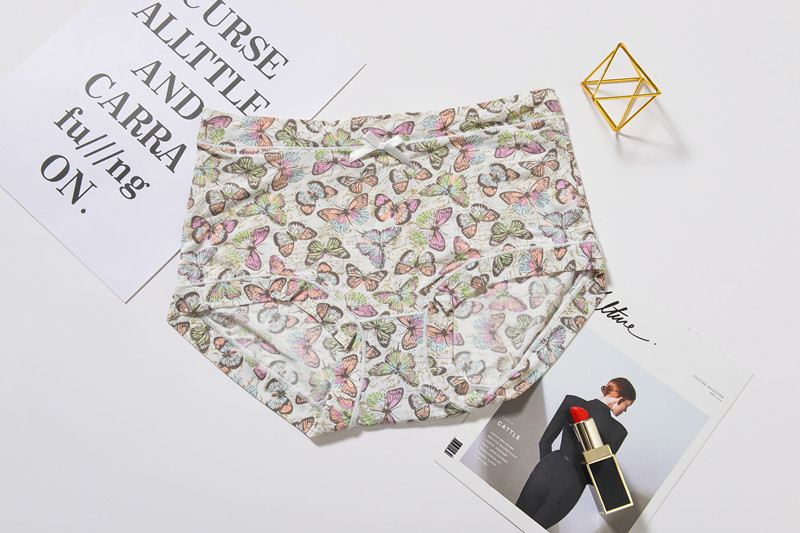 5 mảnh Băng lụa hoa cao eo đồ lót nữ XL tươi in gói hip sữa lụa các mẫu đồ lót gợi cảm
