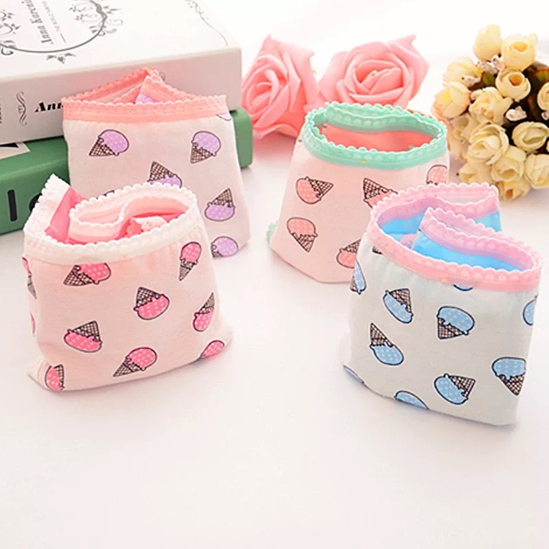 5 túi đồ lót cotton dễ thương nữ kem màu phù hợp với thấp eo cô gái thoáng khí tóm tắt bông sinh viên