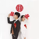 Xi Zi публикует свадебную дверь, украшение дверей маленькое двойное статическое электрическое окно цветочные наклейки.