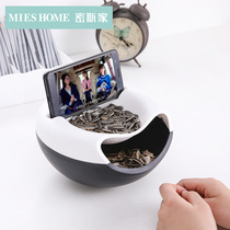 Double layer creative melon seed plate fruit candy plate storage box eating melon seeds lazy people dried fruit plate plastic eating melon seeds artifact