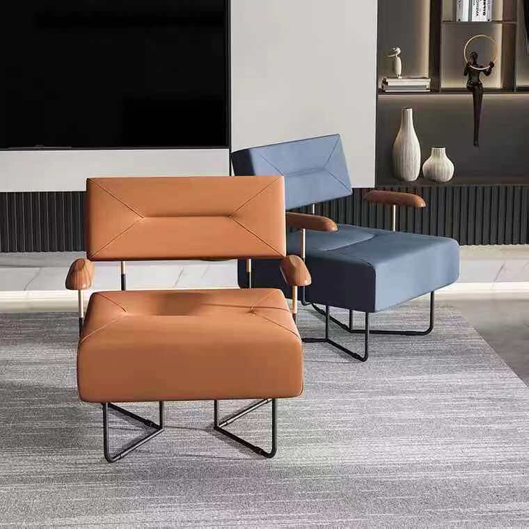 Nordic light luxury talks tables and chairs combination reception guest sales building Department Balcony network red household leisure single sofa chair