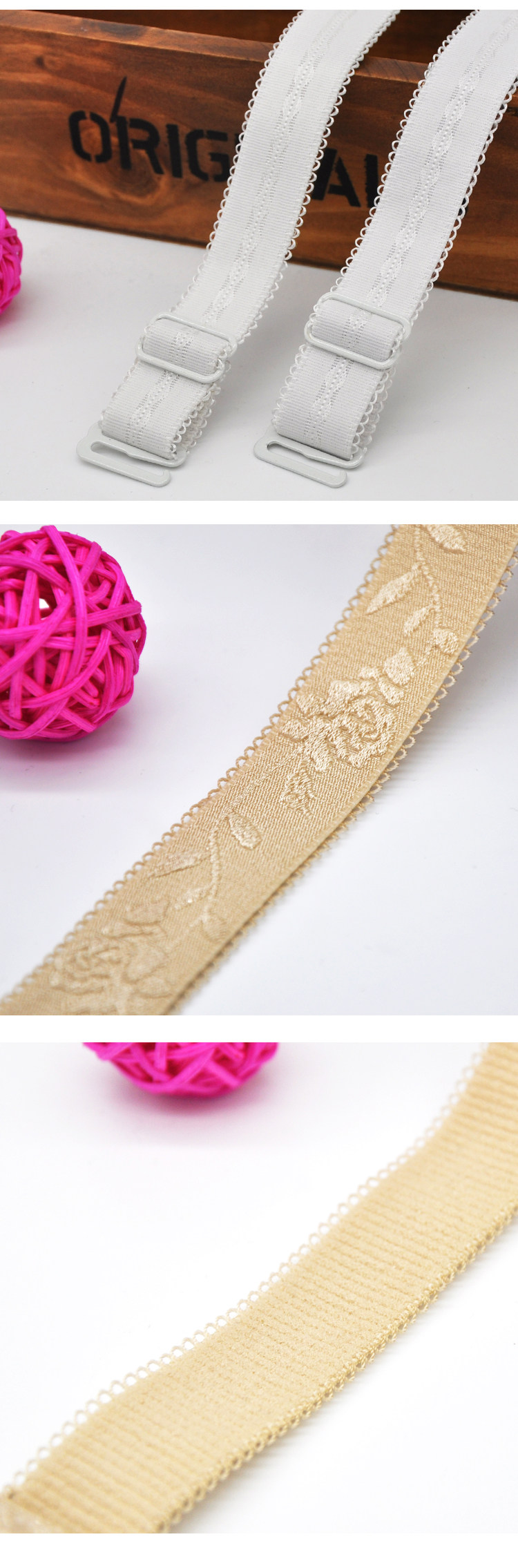 Bretelles pour lingerie Jacquard bandoulière 1003 - Ref 811407 Image 17