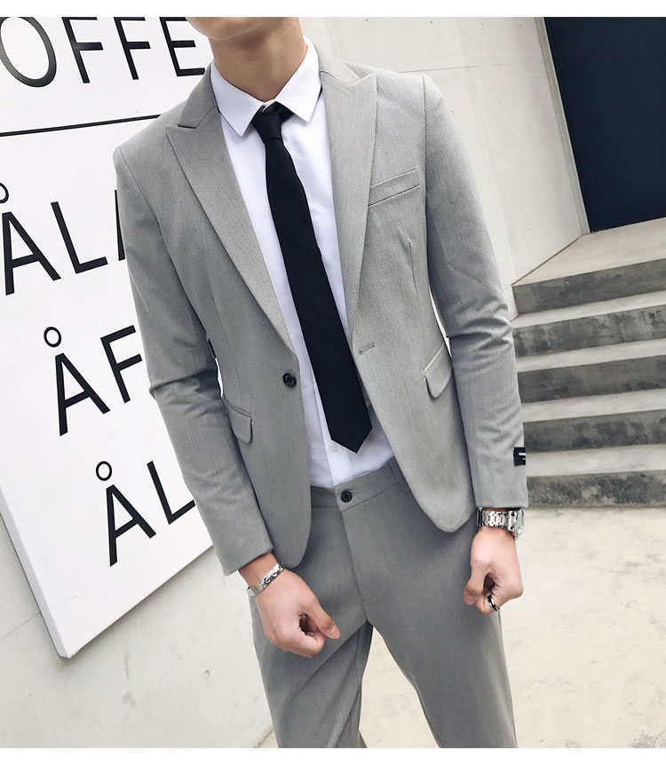 Bộ đồ vest nam phiên bản Hàn Quốc của Slim kinh doanh chuyên nghiệp ăn mặc giản dị giới trẻ Anh đồ nam đẹp 2021