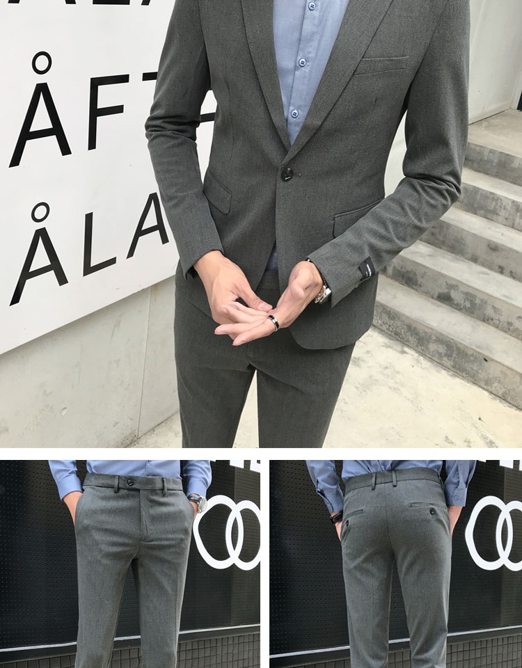 Suit nam phù hợp với giới trẻ Slim suit kinh doanh phiên bản Hàn Quốc của xu hướng giải trí kiểu Anh đẹp trai không vảy nhỏ phù hợp với nam bộ vest nam trẻ trung