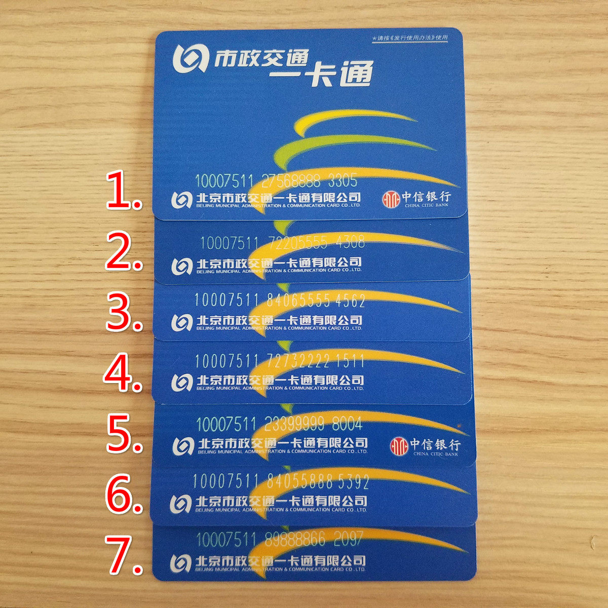 Beijing municipal transportation card all-in-one card