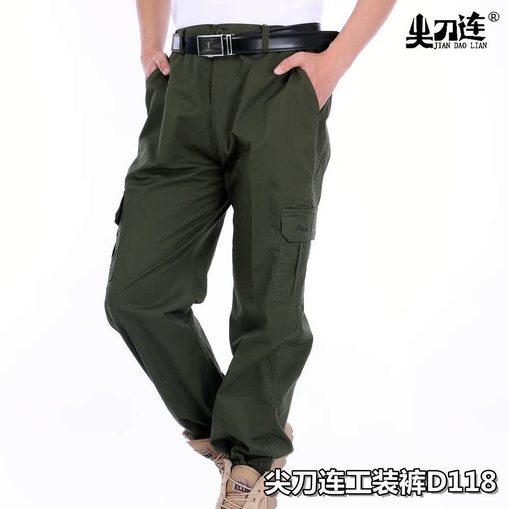 Summer pure cotton slim fit multiple pockets Pants Trousers Long Trousers Male machine repair welders Outdoor large size Loose Lao Pants