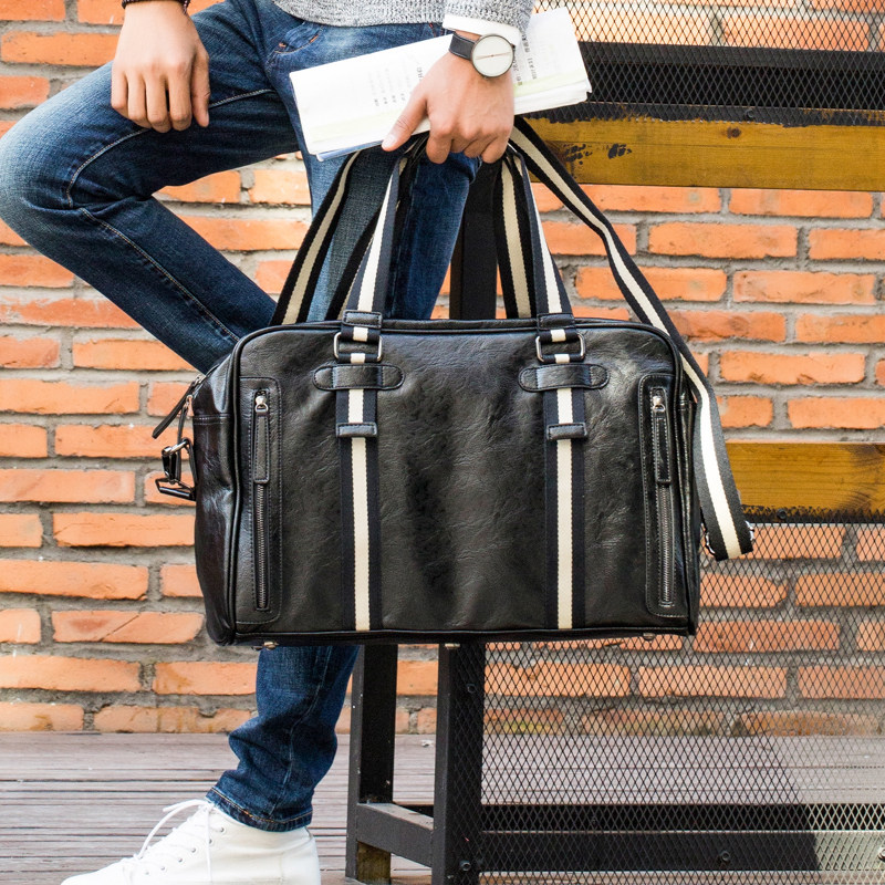 Men's travel bag Korean version of the tide business messenger computer bag horizontal large capacity 2020 new leather handbag men