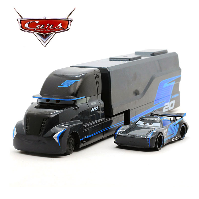 Cars 3 Black Storm Jackson Container Truck Set Alloy Car Model Toy Truck Ornament