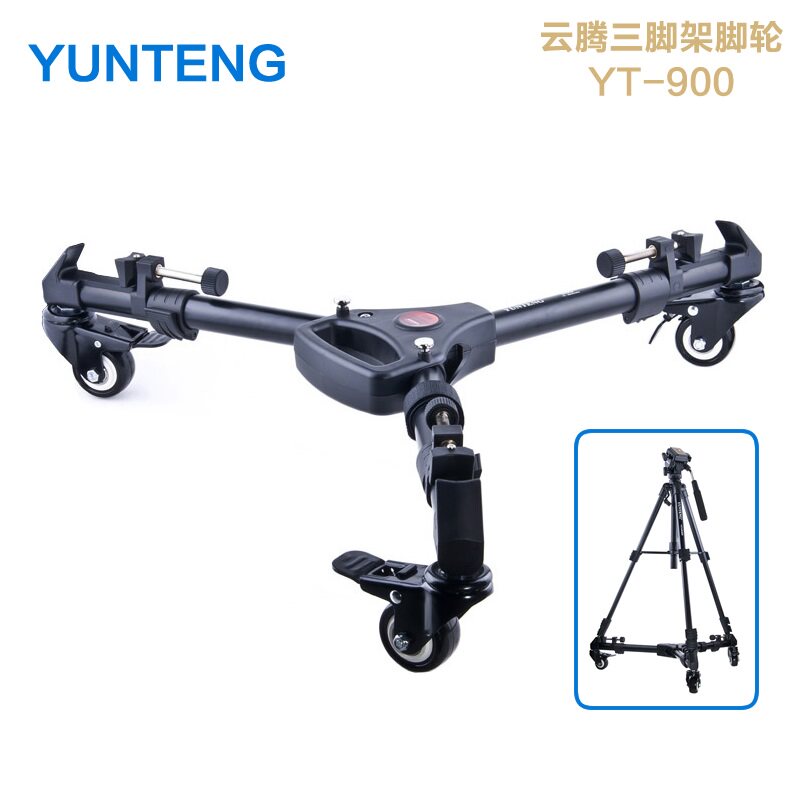 Yunteng 900 pulley alloy professional DV roller camera caster Micro film equipment Tripod floor wheel accessories