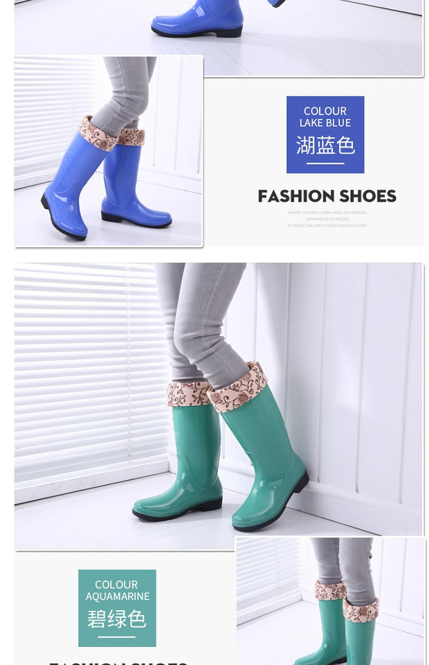Giày đi mưa nữ thời trang cao cho nữ Giày đi mưa chống nước Giày cao gót Giày cao su giầy nhựa đi mưa