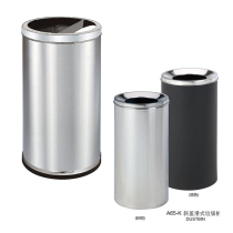 Hong Kong-style stainless steel trash can Vertical direct cast round large oblique cover peel bucket Hotel lobby Shopping mall stairway