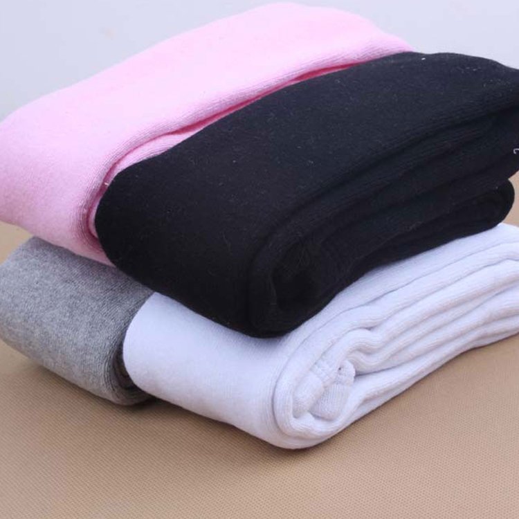 Children's thickened pantyhose children's cotton plush extra thick terry plus file girls' white dance socks autumn and winter