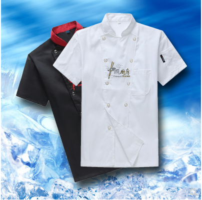 workclothes Chef của ngắn tay nhà hàng khách sạn quần áo mùa hè đầu bếp quần áo mùa hè sau khi quần áo bếp siêu mỏng thở mồ hôi người đàn ông