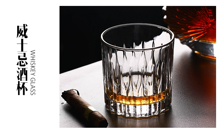 Whiskey Cup Crystal Glass Wine Glass Stripe Classical Uống Cup Cocktail Châu Âu Ly rượu vang sáng tạo Cup - Rượu vang gia ly ruou vang