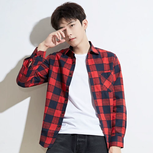 意宾 Трендовая рубашка для отдыха, осенняя, подходит для подростков, в корейском стиле