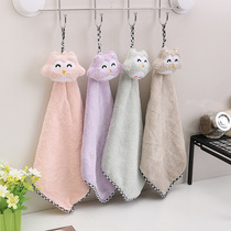 Washsto kitchen cute thickened hanging hand towel creative absorbent dish towel rag cartoon hand cloth